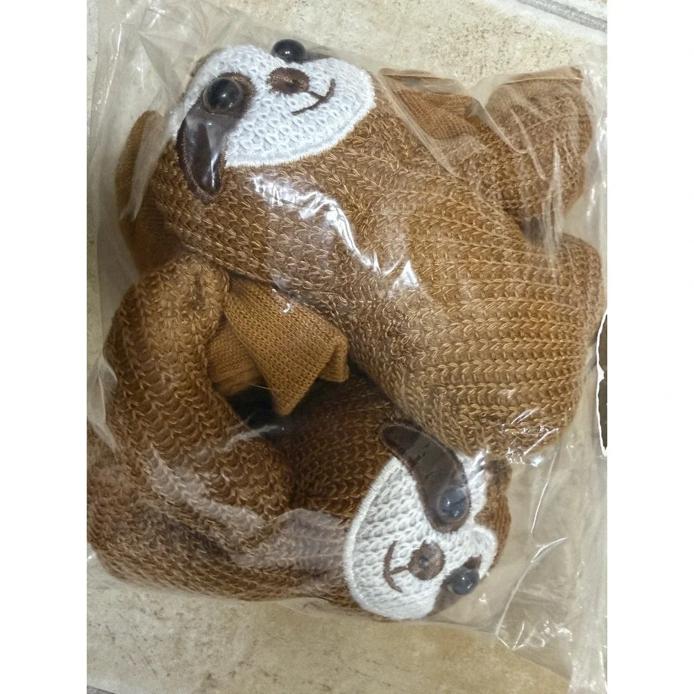 Hanging Sloth 3D Knit Crew Socks – Whimsical Animal Novelty Socks